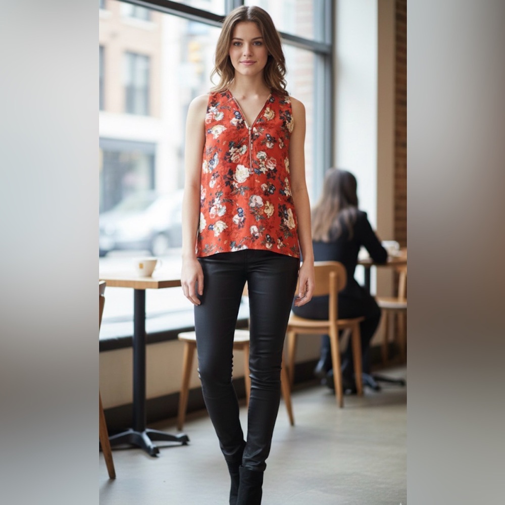 NWT The Kooples 100% silk‎ flower print blouse size S retail $135